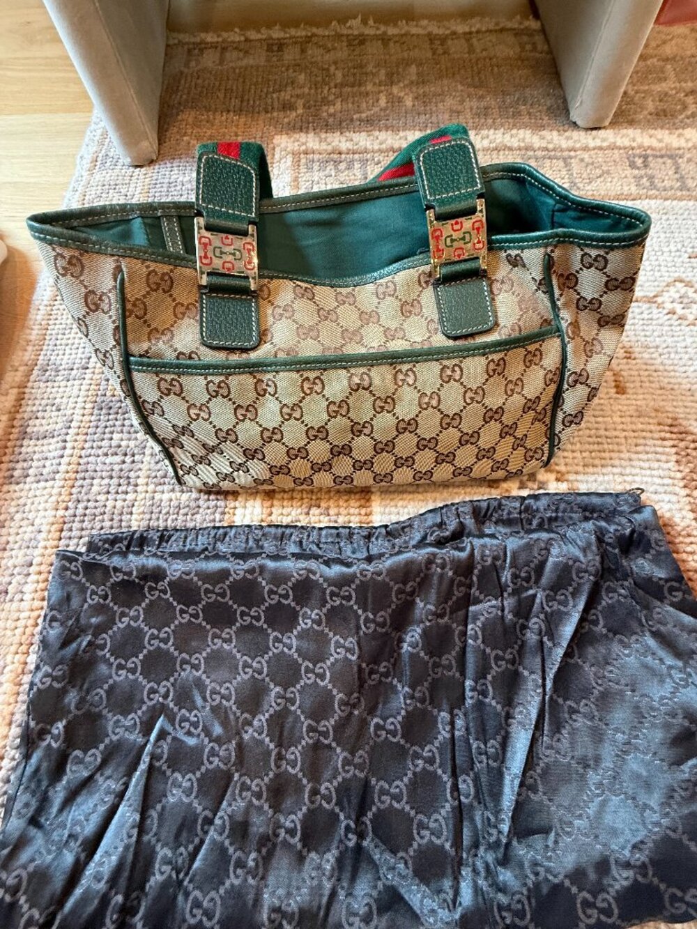 Vintage Gucci Canvas with Logo Rectangle Tote